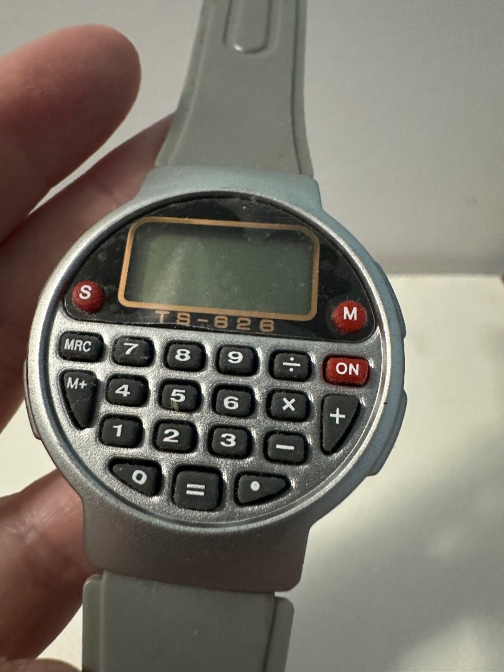 Vintage TS-628 Calculator Watch Gray Digital Wrist Calculator Watch Retro 1980s